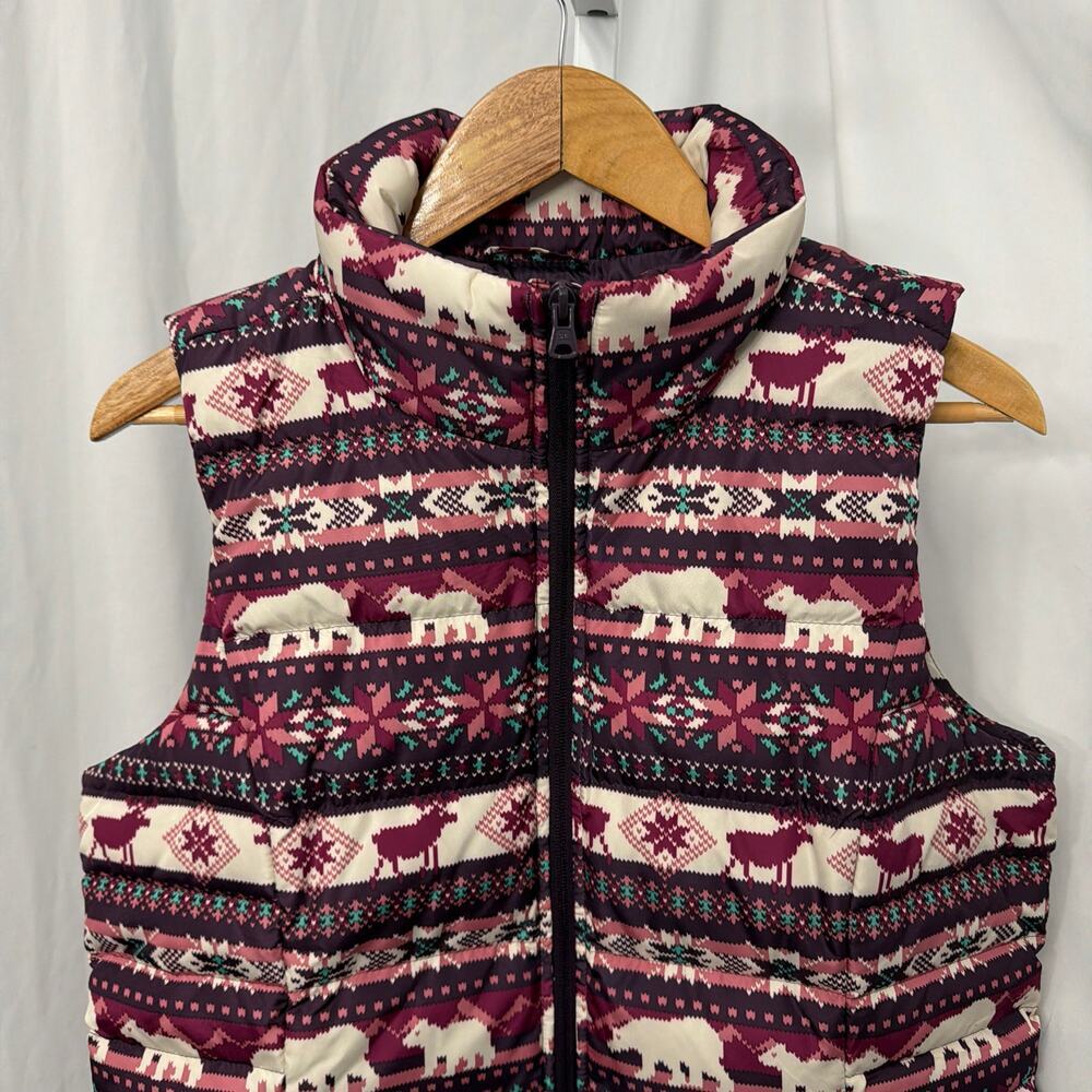 Lands End Vest Womens Medium Tall Down Puffer Purple - Picture 6 of 10